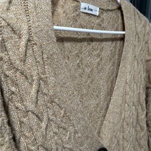 In Bloom Women's Beige Cable Knit Cardigan